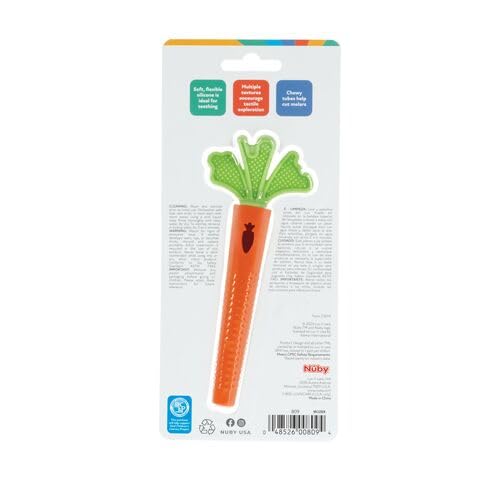 Nuby Silicone Carrot Tube Teether registry-ready accessory adds practical teething value