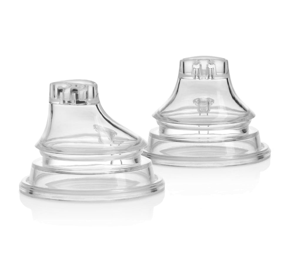 Nuby Thirsty Kids active silicone spout replacement close-up showing no-spill design for on-the-go sipping