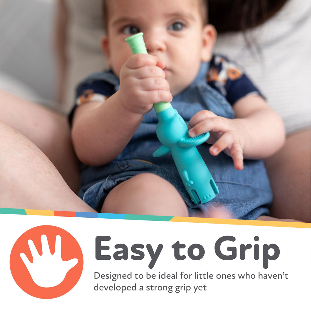 Nuby Tube Teether textures offer multi-sensory exploration for early tactile play.