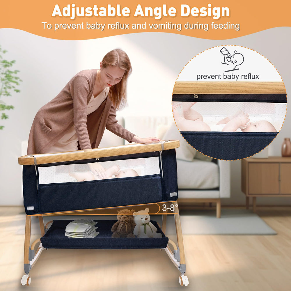 nujett bassinet height adjustment enables close bedside alignment for late-night feeds