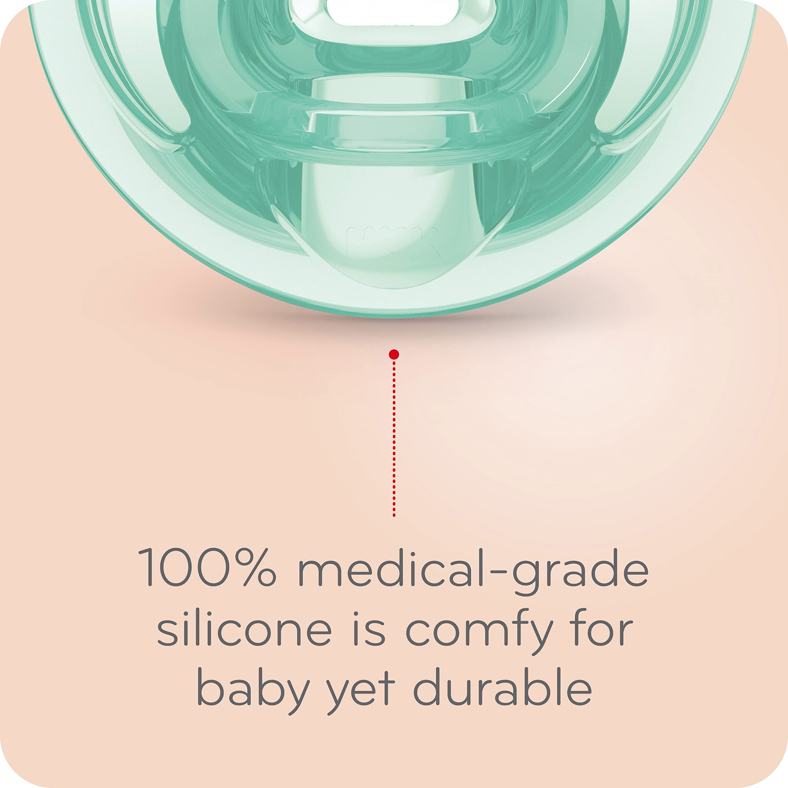 NUK Comfy Pacifier medical-grade-silicone construction ensures safe materials.