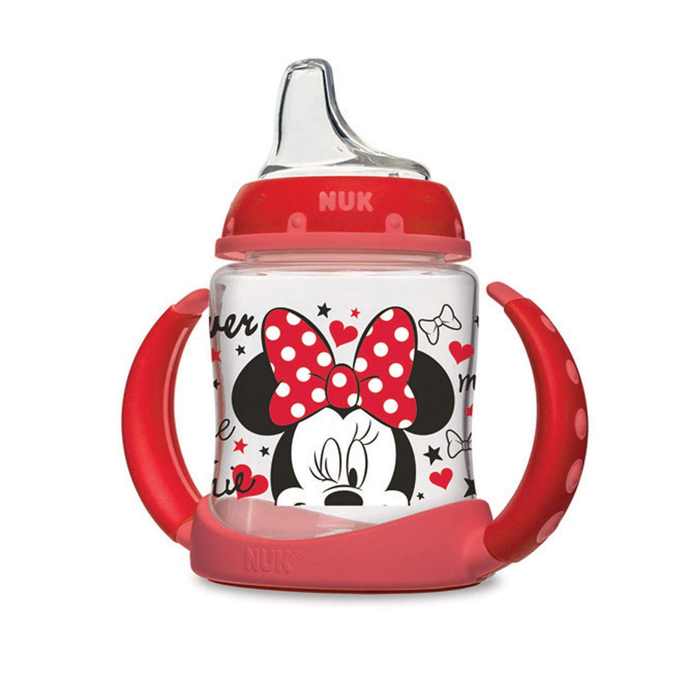 NUK Minnie spout close-up showing soft-spout for gentle gum comfort