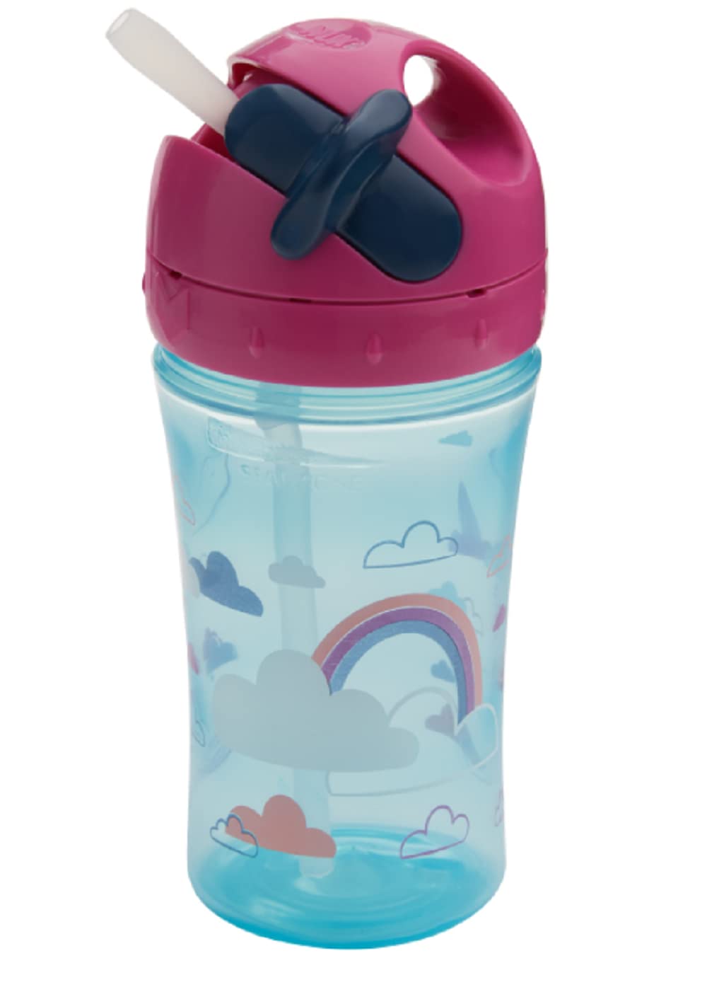 NUK Easy Straw Cup 10oz front view shows a kid-friendly design for on-the-go hydration.