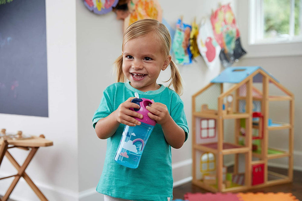 NUK Easy Straw Cup leak-proof lid and foldable straw ready for mess-free travels.