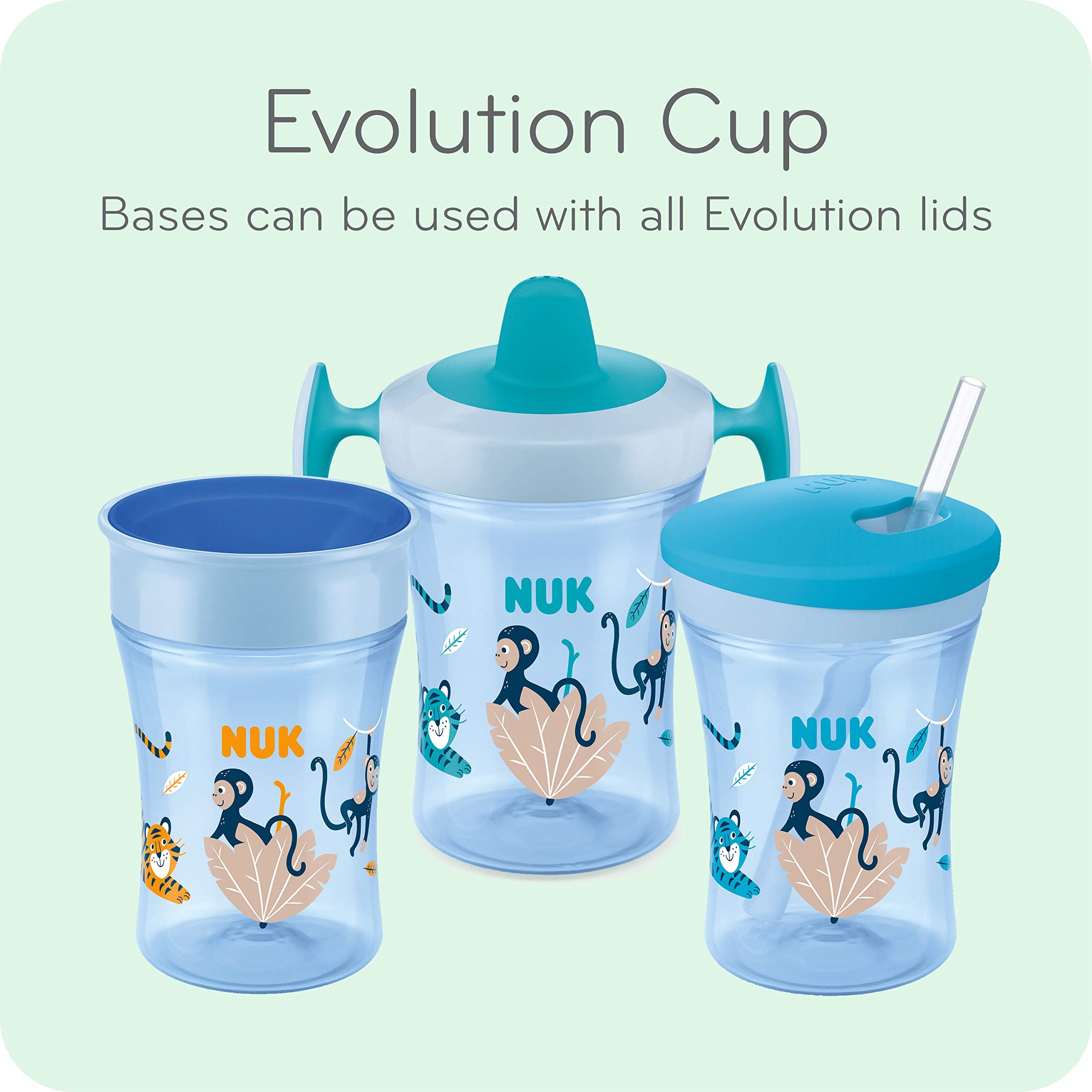 NUK Evolution BPA-free and dishwasher-safe top rack for easy cleaning