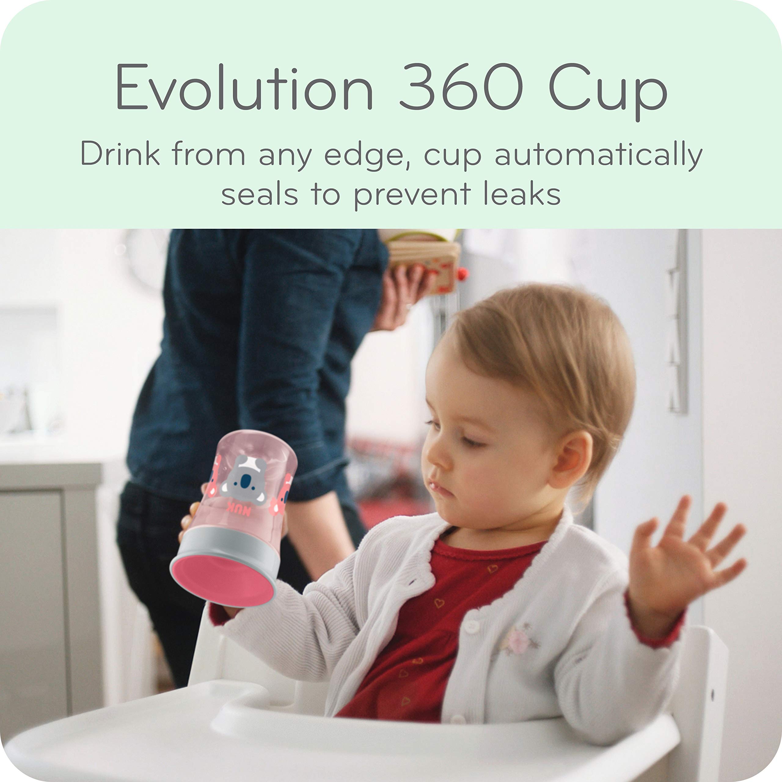 NUK Evolution Interchangeable Lids and Base simplify lid transitions
