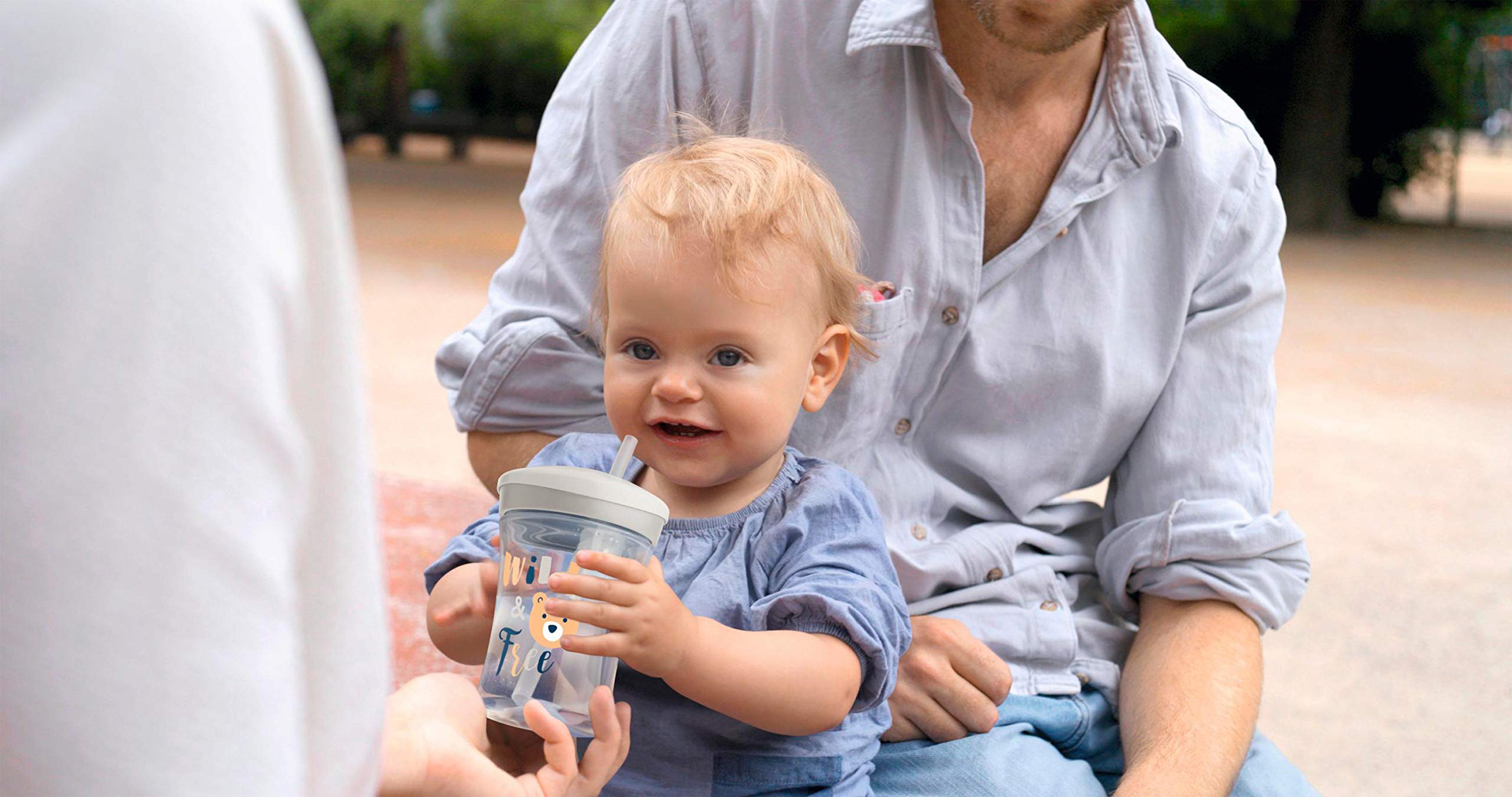 NUK Evolution Straw Cup Blue 8oz dual-pack image highlights family-friendly value.