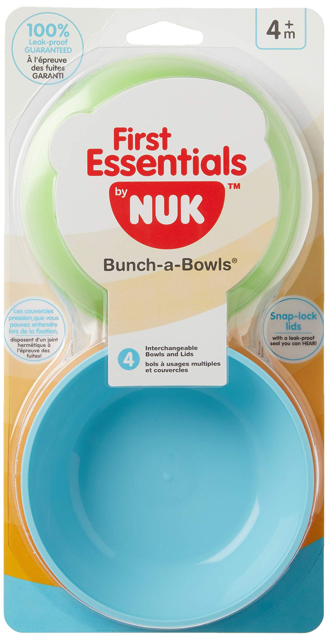 NUK Bunch-a-Bowls leak-proof lids demonstrate secure seal