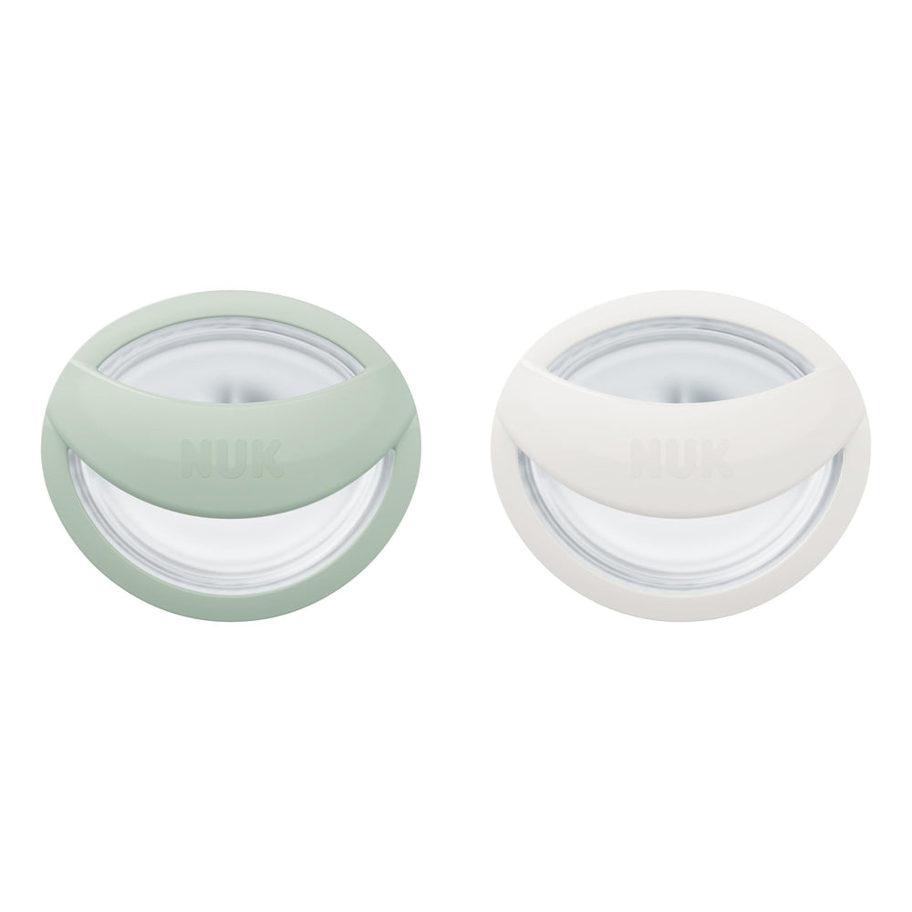 NUK for Nature Simply Natural pacifier nipple closeup showing breast-like silicone comfort
