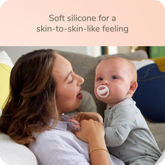 NUK Simply Natural pacifier nipple breast-like design supports natural latch during soothing moments