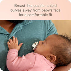 NUK soft silicone texture conveys skin-like feel for familiar comfort