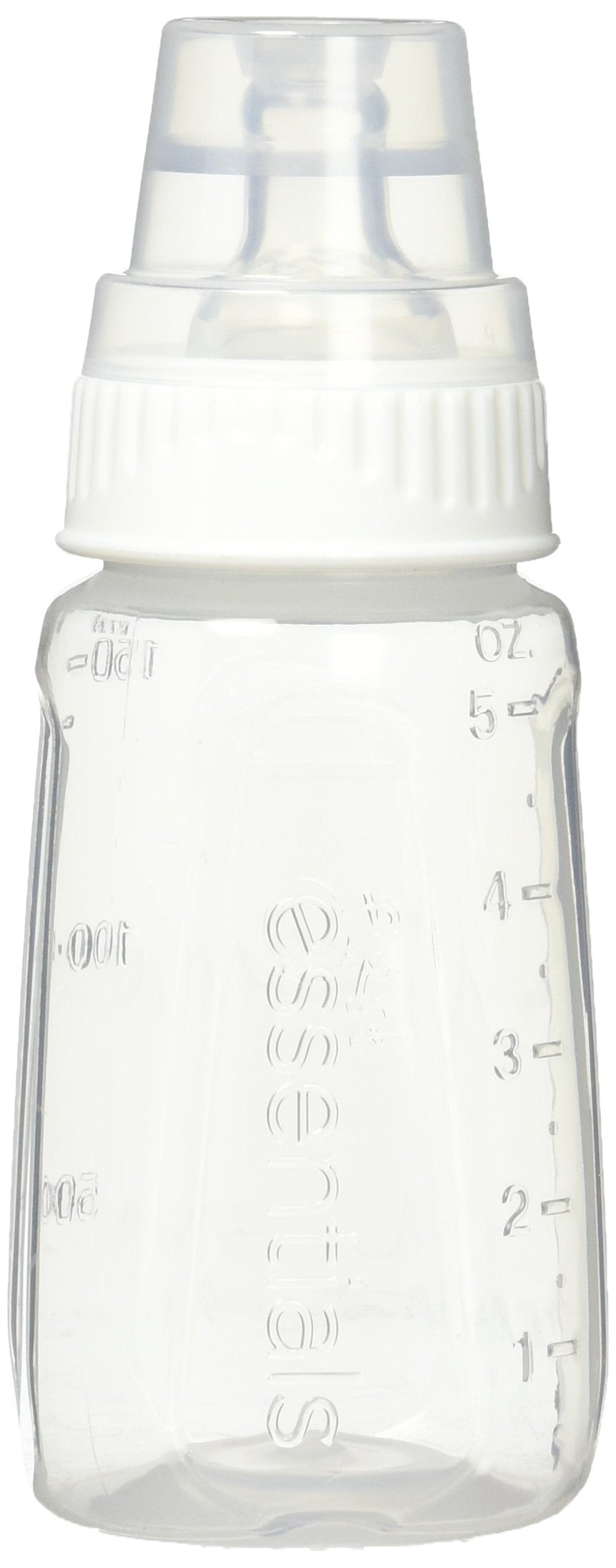 NUK Gerber First Essentials Clear View silicone bottle assembled for easy grip and comfortable feeding.