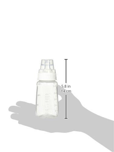 NUK Gerber First Essentials Clear View silicone bottle tilted view highlights slow-flow pacing.