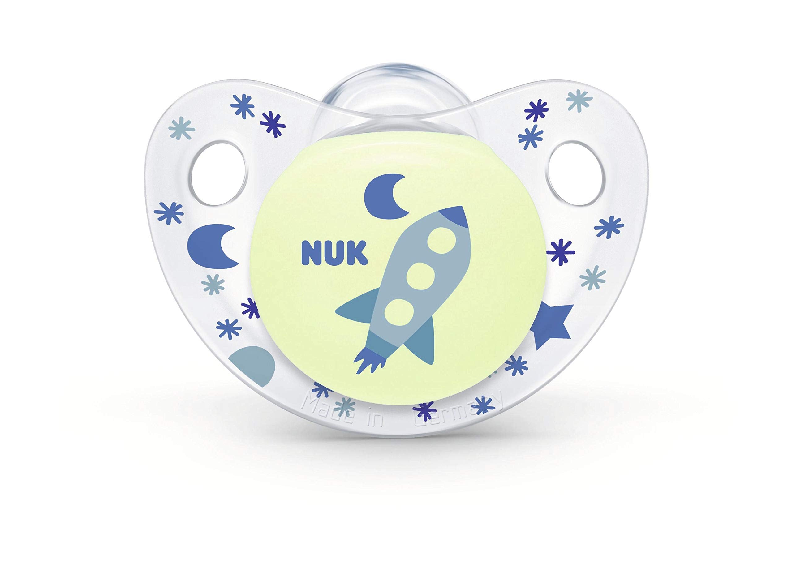 NUK glow-in-the-dark 2-pack helps parents locate pacifiers at night