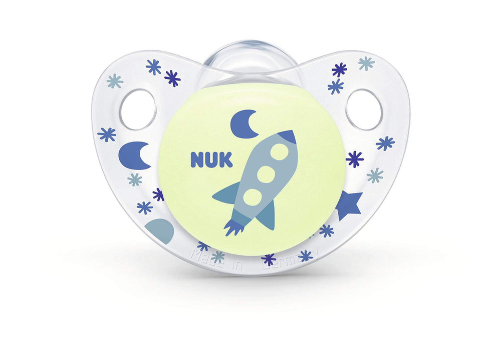 NUK glow-in-the-dark 2-pack helps parents locate pacifiers at night