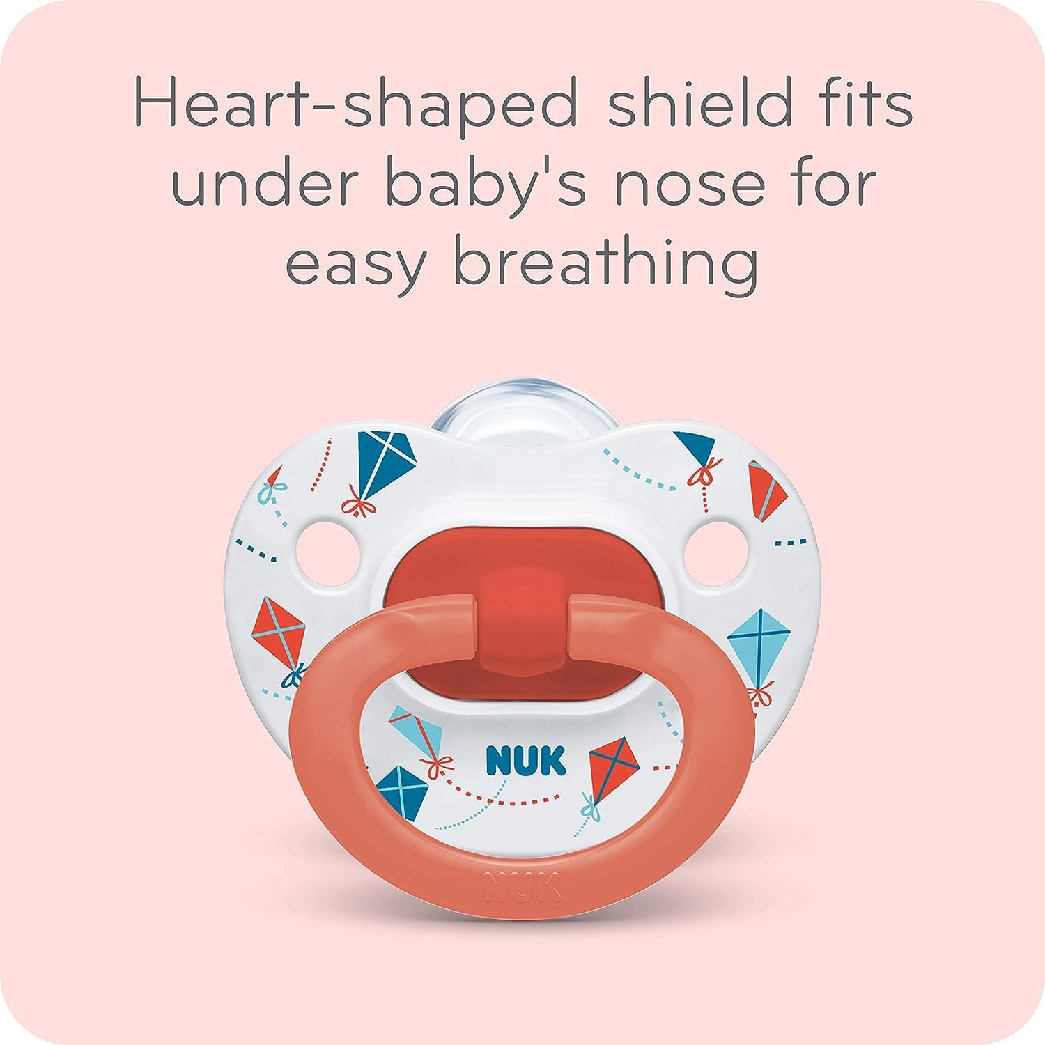 NUK pacifier with glow-in-the-dark feature for nighttime locating