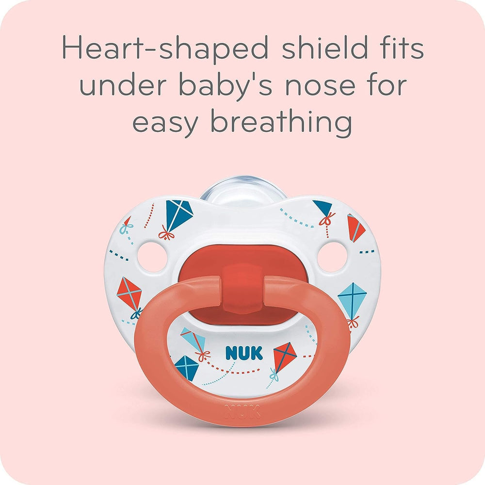 NUK pacifier with glow-in-the-dark feature for nighttime locating