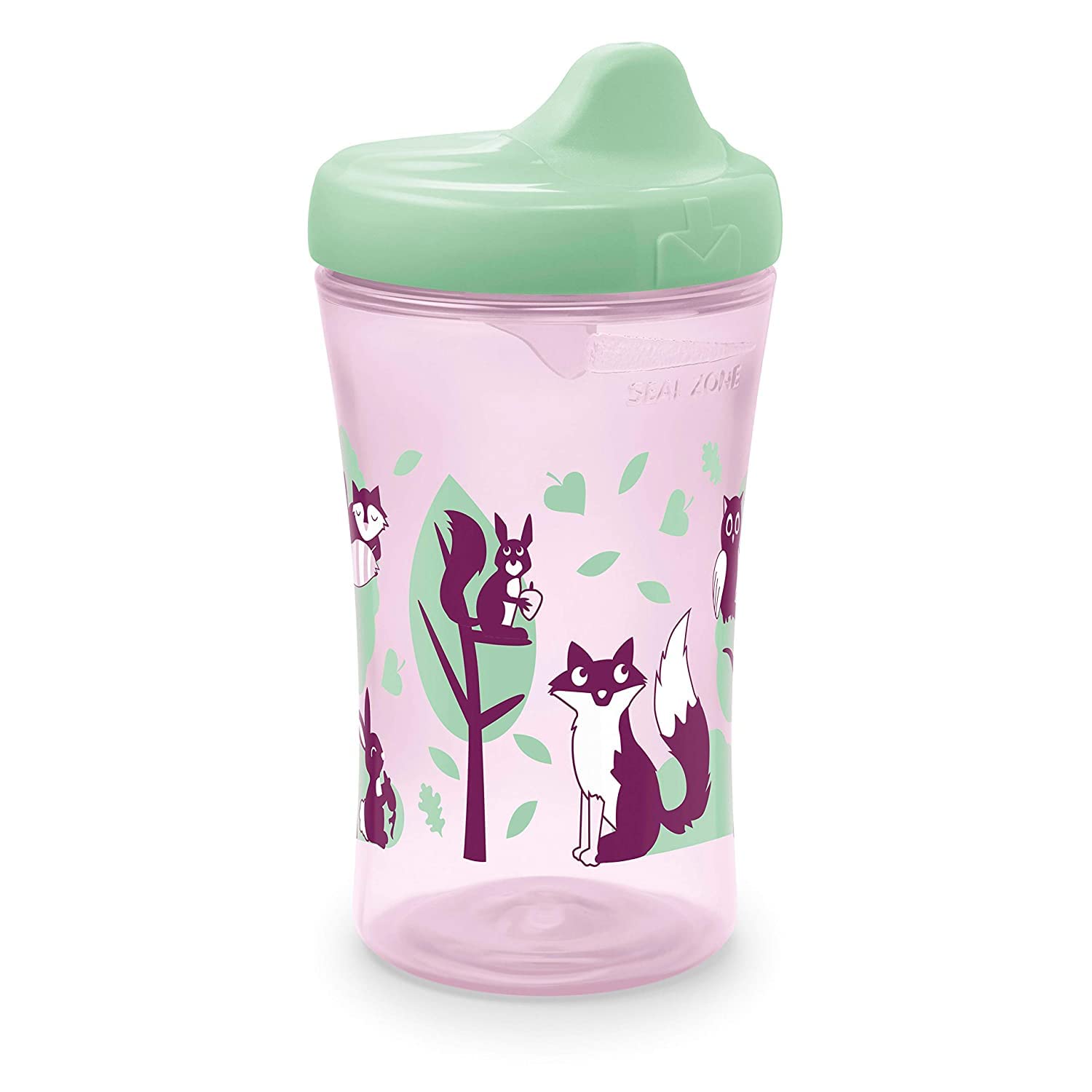NUK dishwasher-safe label on cup for easy cleaning after meals