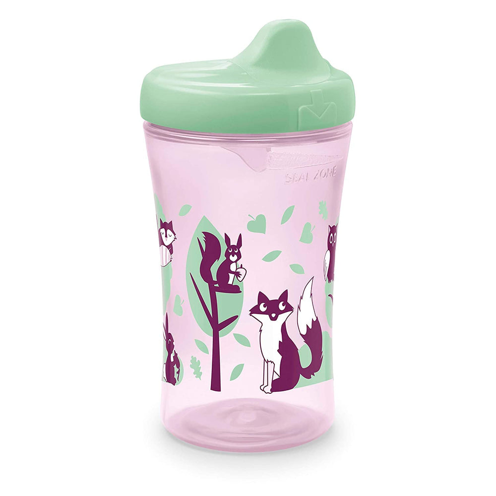 NUK dishwasher-safe label on cup for easy cleaning after meals