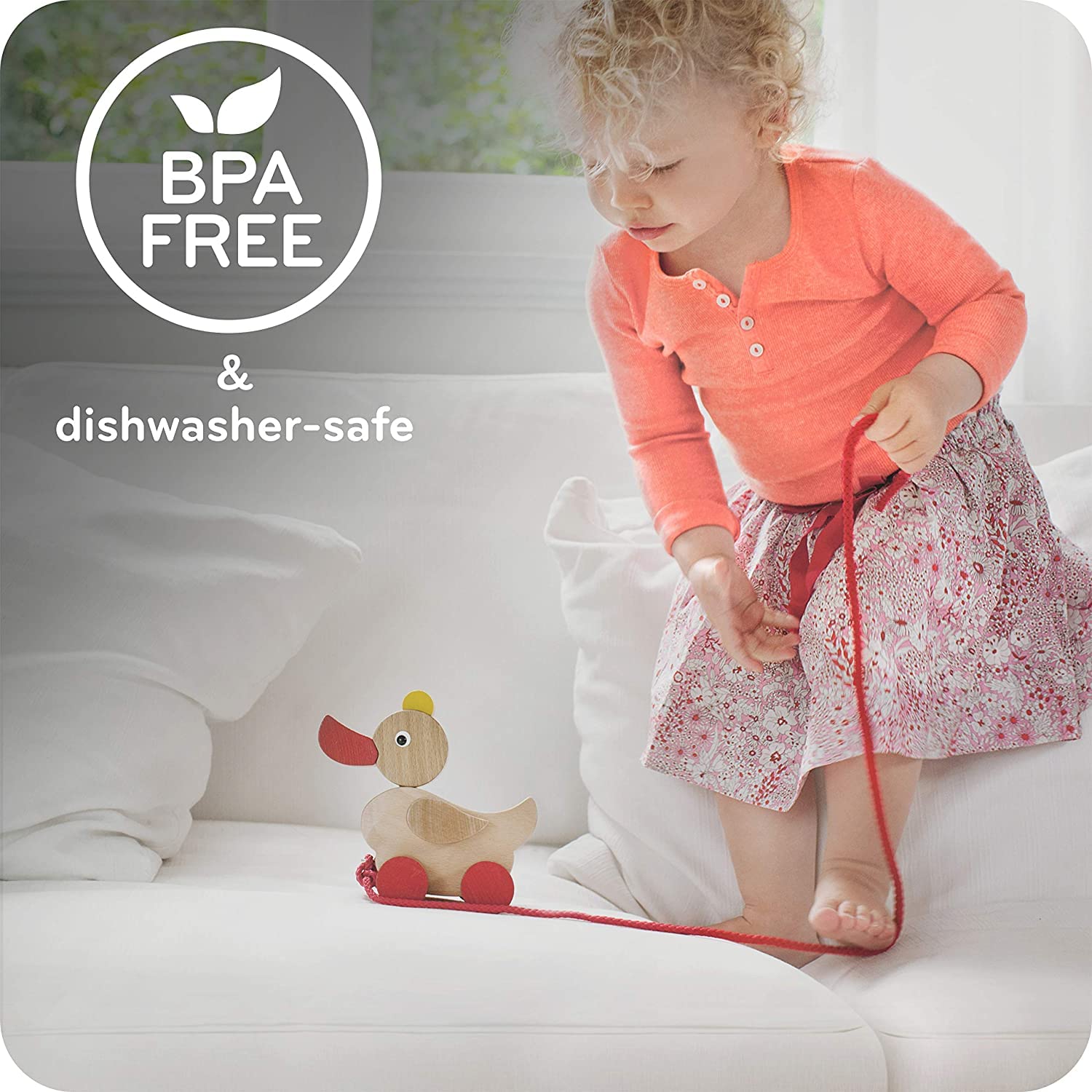 NUK Hide 'n Seek dishwasher-safe top-rack for quick cleanup after playtime