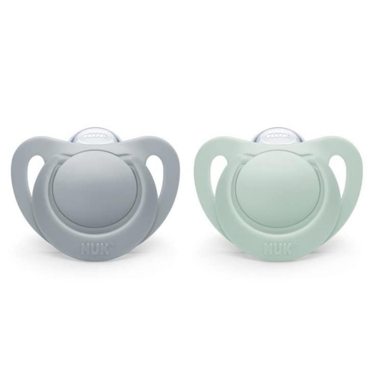 NUK pink powder pink orthodontic pacifier pack promotes soothing comfort for breastfed babies