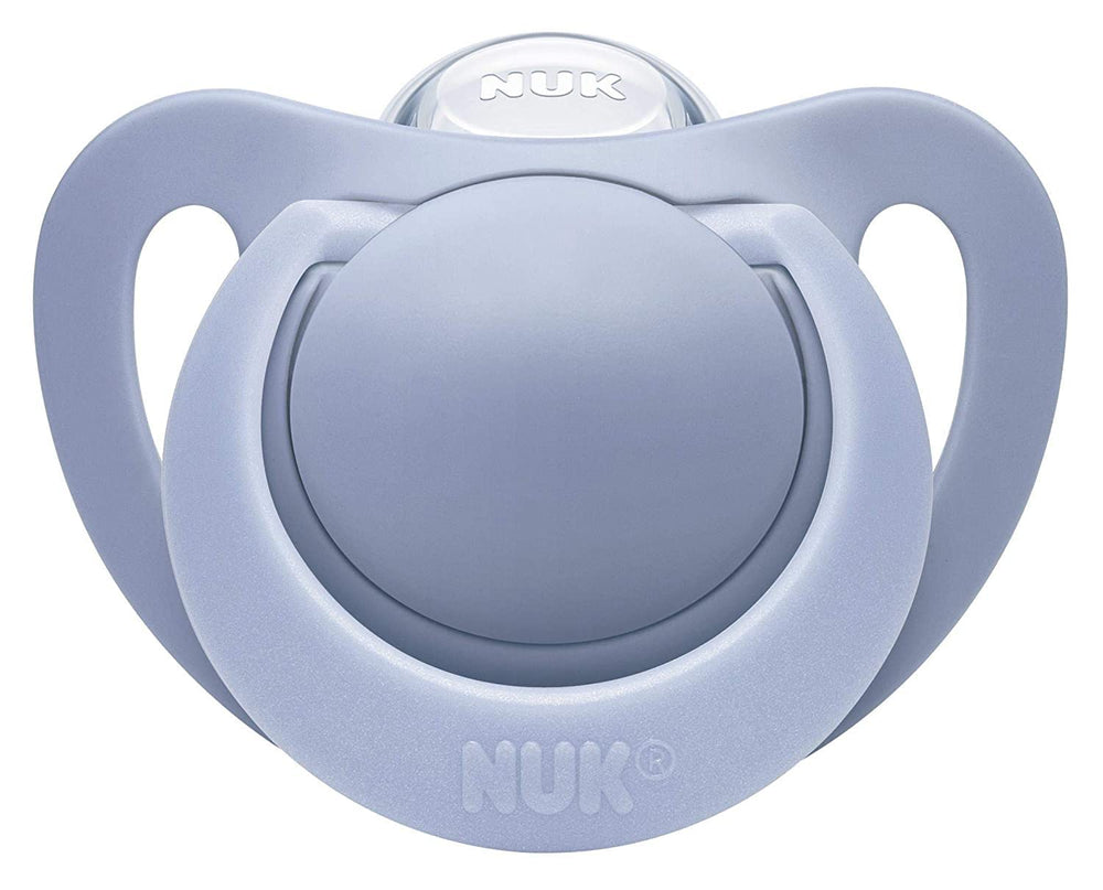 NUK pink powder pink pacifier in packaging highlighting BPA-free safety