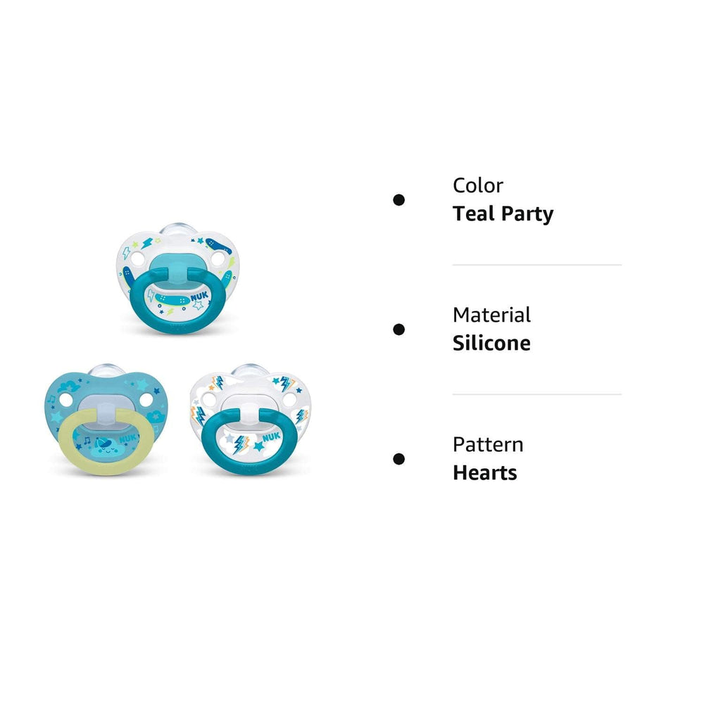 NUK pacifier nipple with scooped bottom supporting natural sucking motion
