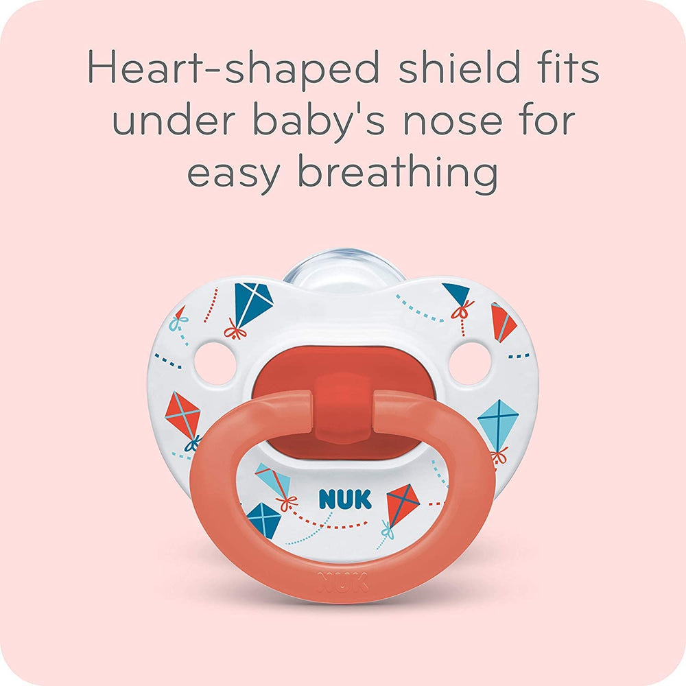 NUK Puller Pacifier BPA-Free Silicone Nipple ensures safe, easy cleaning and durability.