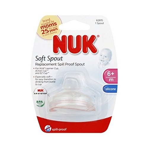 NUK replacement spouts in clear silicone pack of nine offering easy swaps and cost savings.