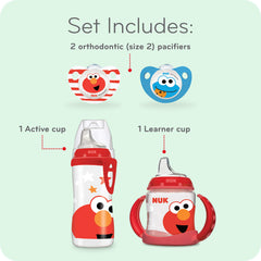 NUK Sesame Street learner cup with removable handles for easy, growing-grip transitions