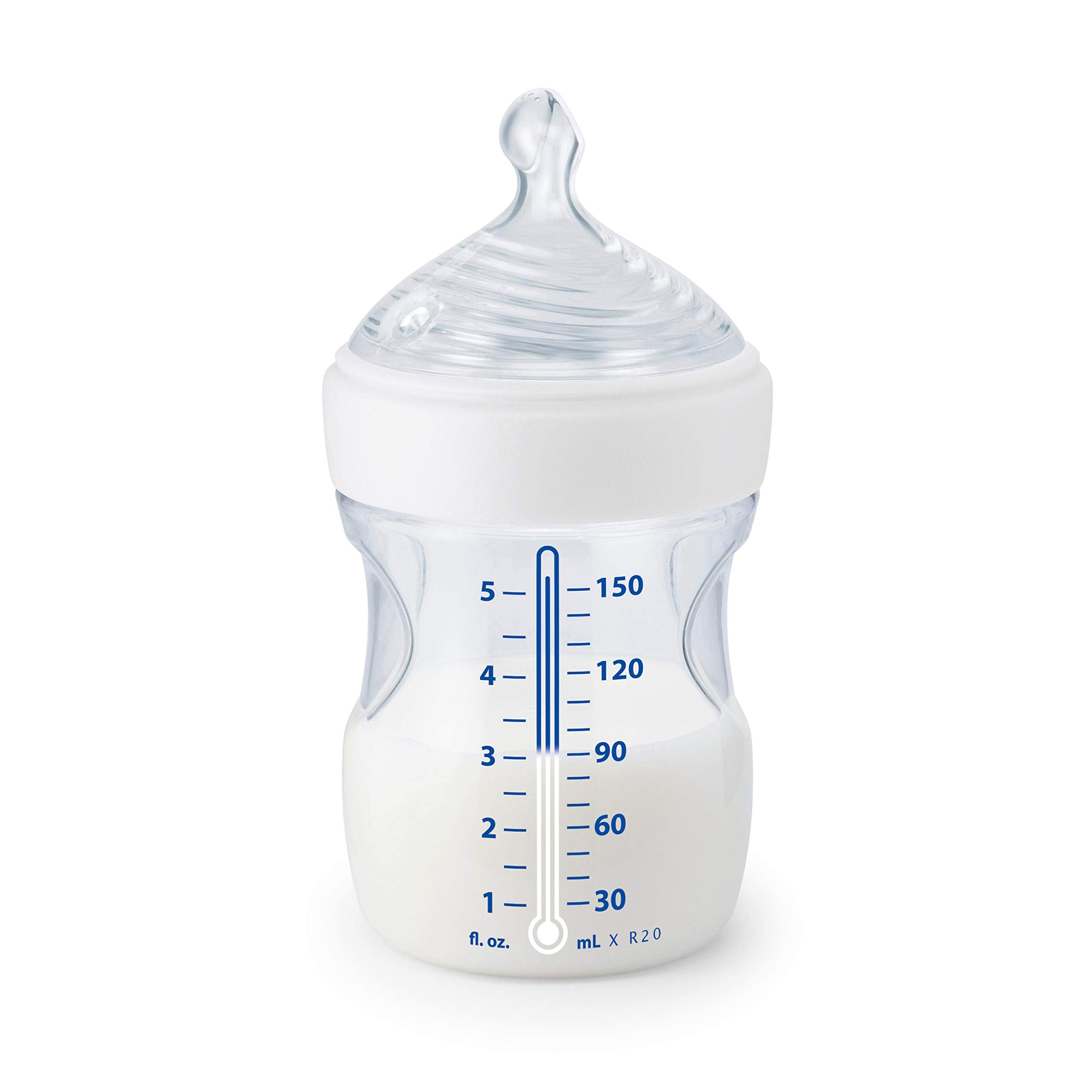 NUK Simply Natural 5oz bottle pack closeup highlights compact size for small feeds