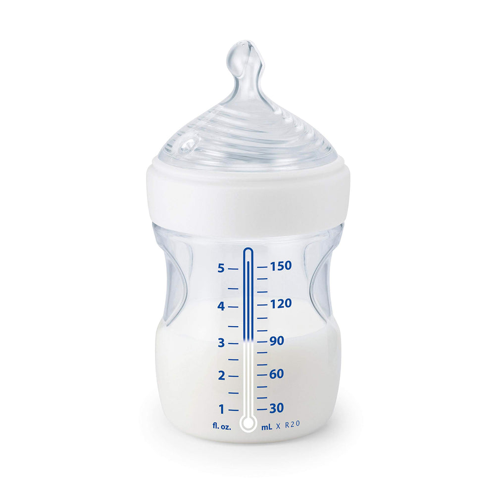 NUK Simply Natural 5oz bottle pack closeup highlights compact size for small feeds