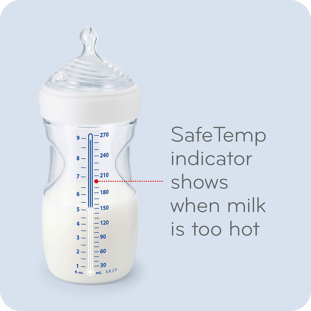 NUK Simply Natural 6-hole nipple closeup provides balanced flow for steady feeding