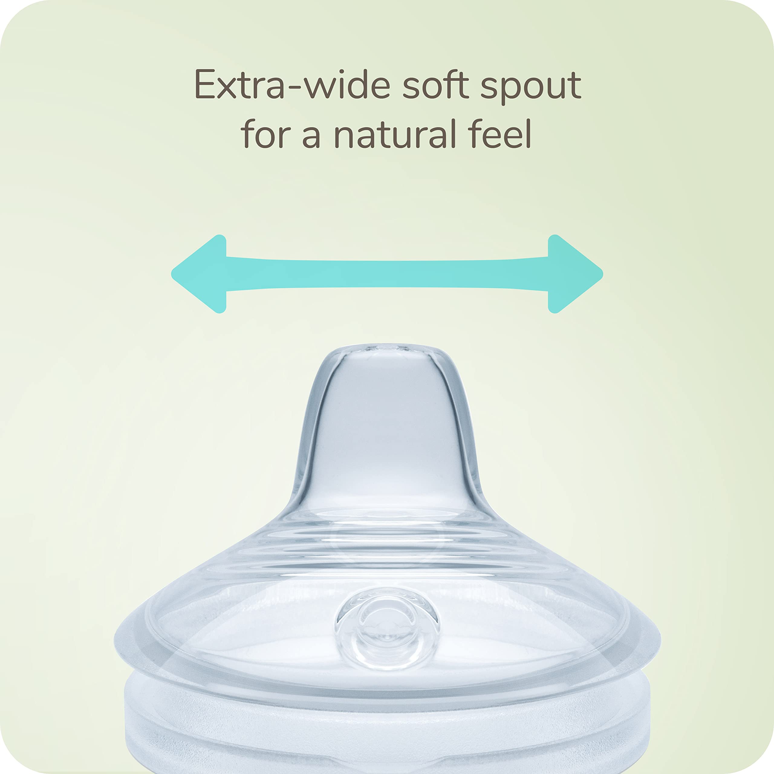 NUK Simply Natural Learner Cup anti-colic vent reduces swallowed air for calmer feeding.