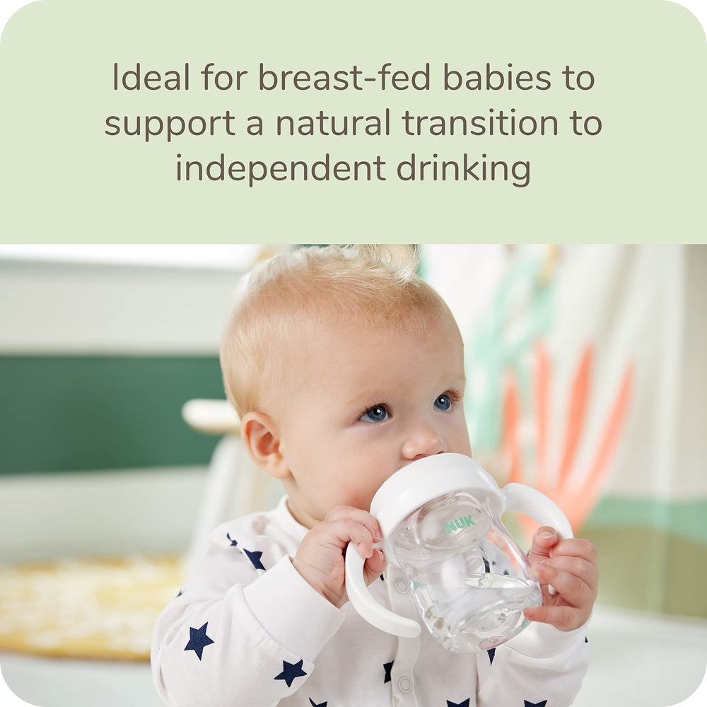 NUK Simply Natural Learner Cup removable handles give tiny hands a secure grip.