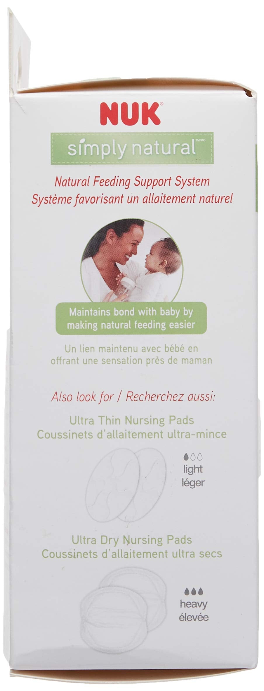 NUK Simply Natural bags displayed with volume markings for portion control