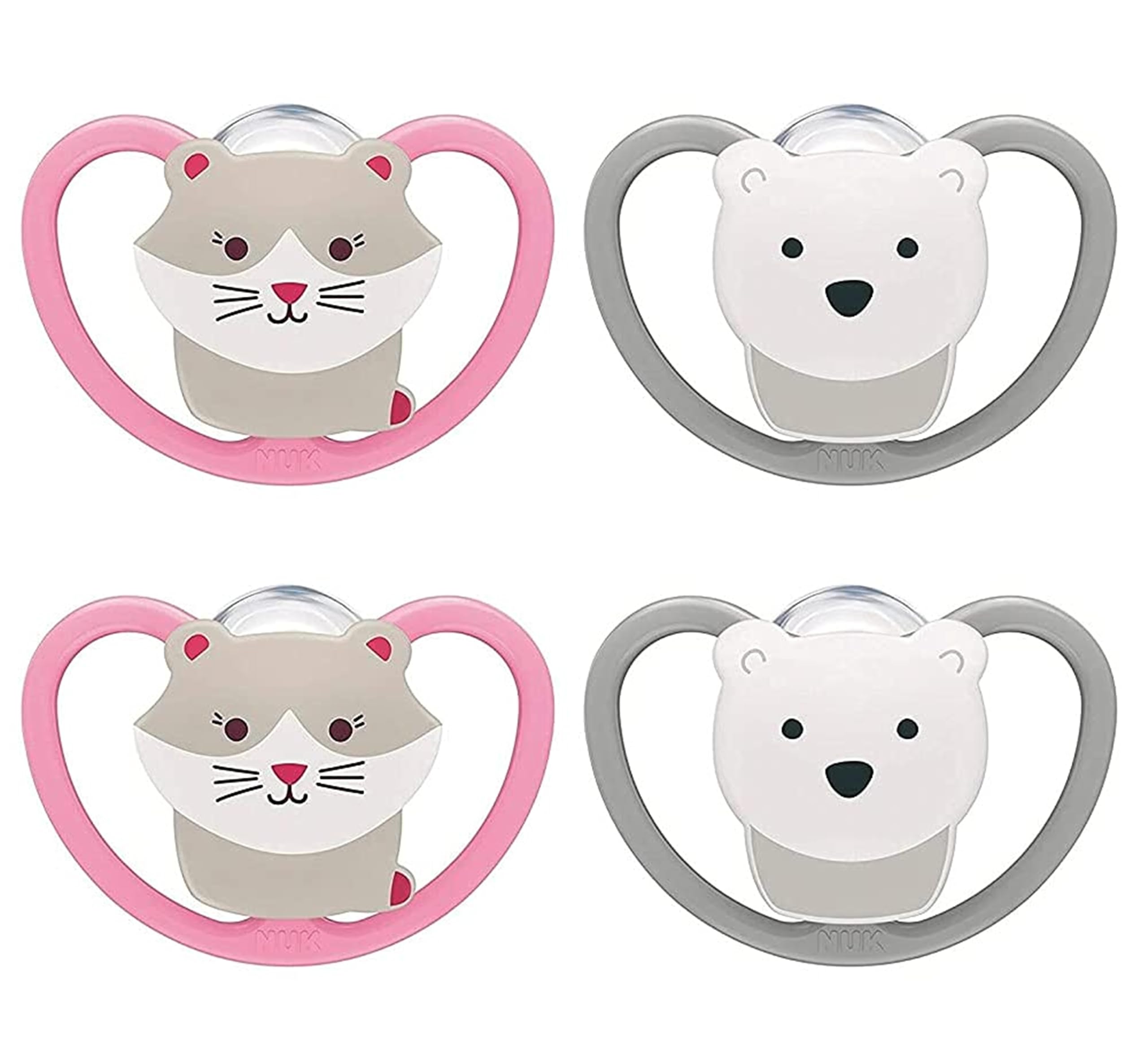 NUK Space pacifier pack of 2 featuring heart-shaped shield for easy breathing