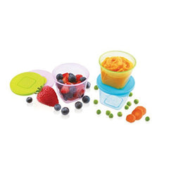 NUK freezer-safe cubes ready for freezing portions.