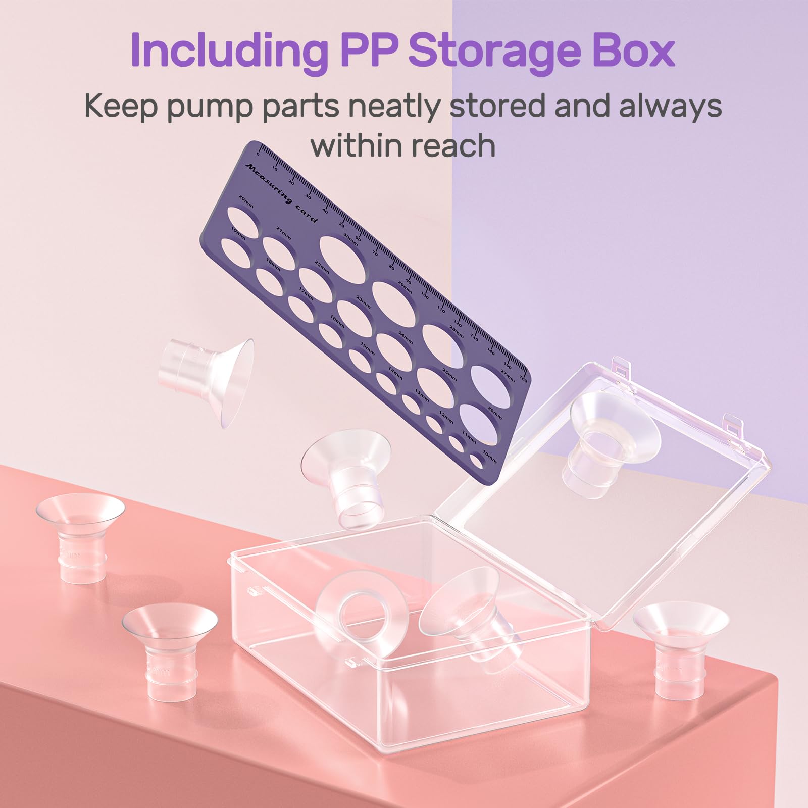 Nuliie breast pump flange size guide image helps choose the right fit