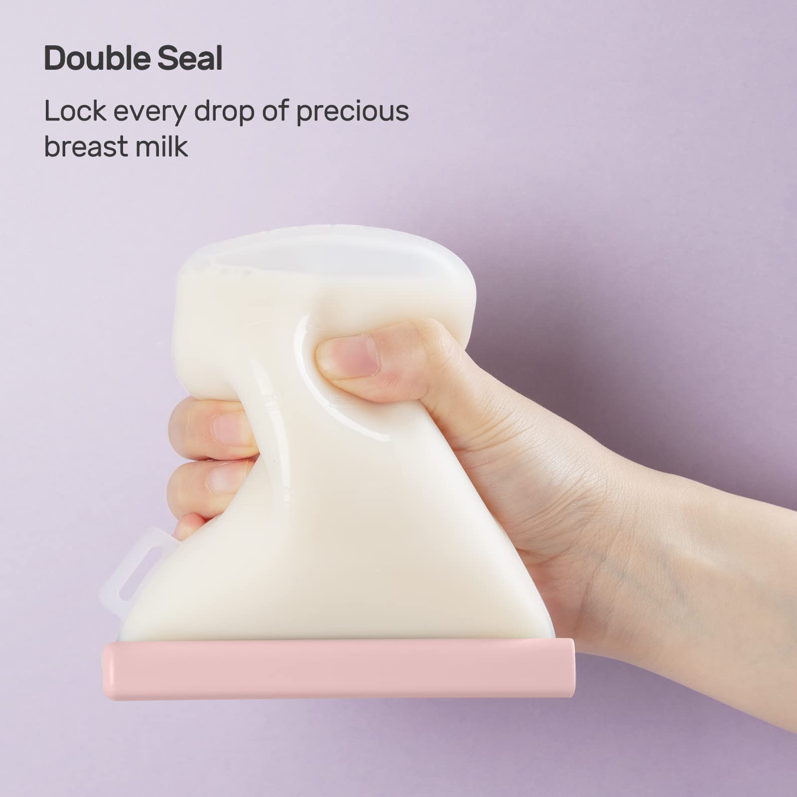 Nuliie breastmilk bags double seal demonstrates leak-proof protection