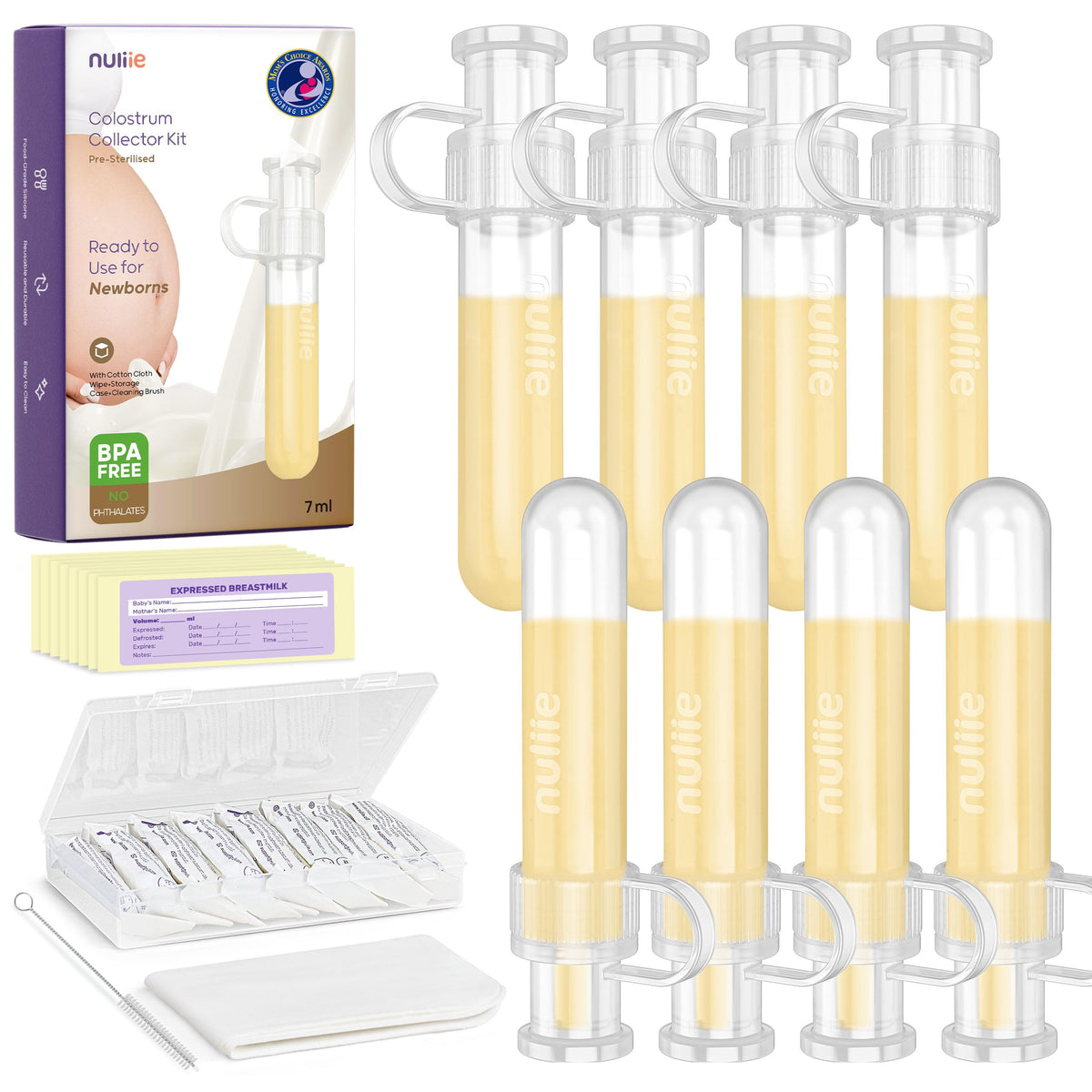 Nuliie colostrum collector kit – 7ml capacity for efficient newborn feeding.