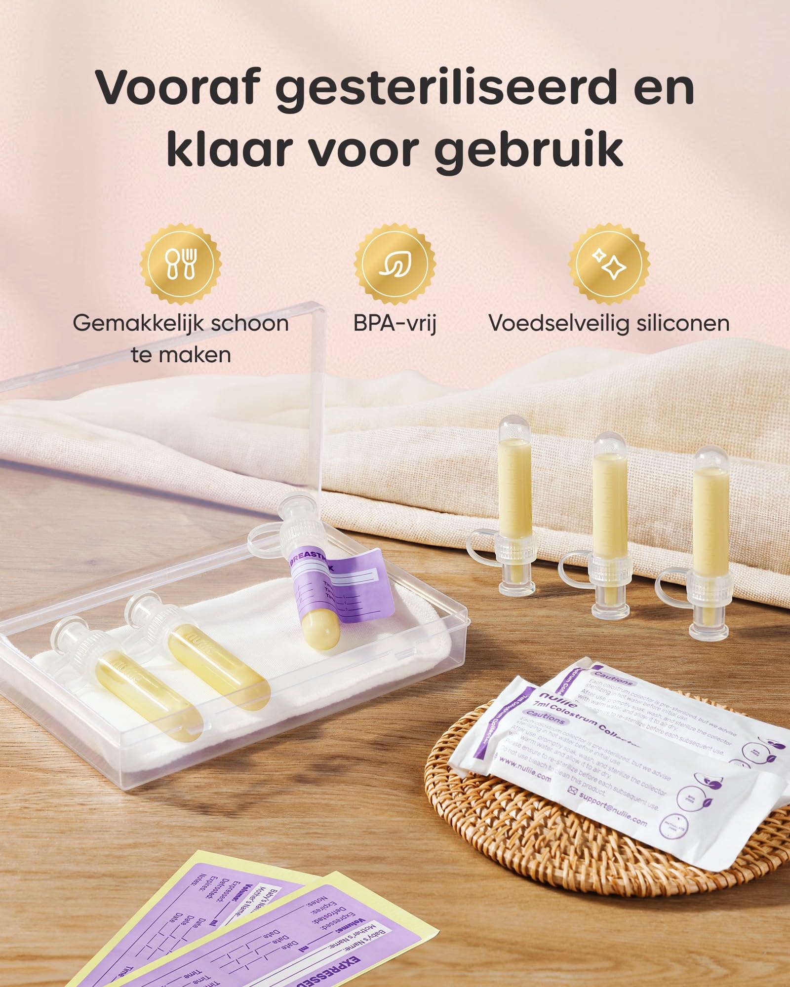 Nuliie Colostrum Collector Kit leakproof design prevents spills and waste.