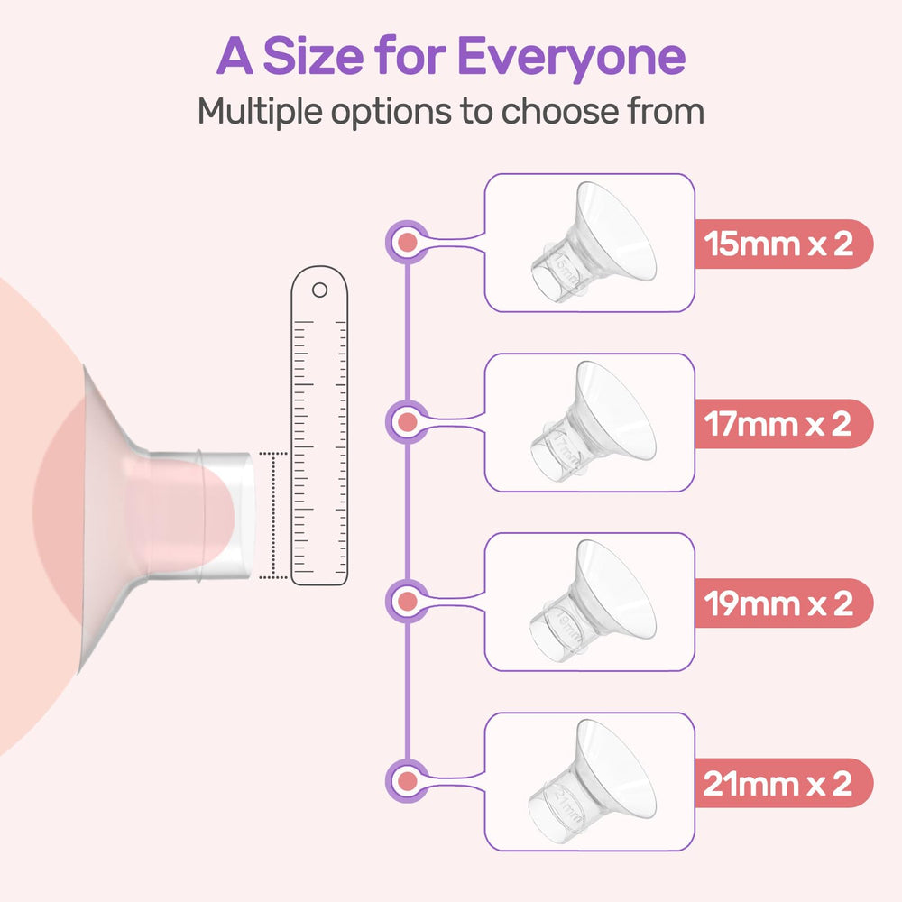 Nuliie flange insert 17mm enables closer sizing for efficient milk expression.