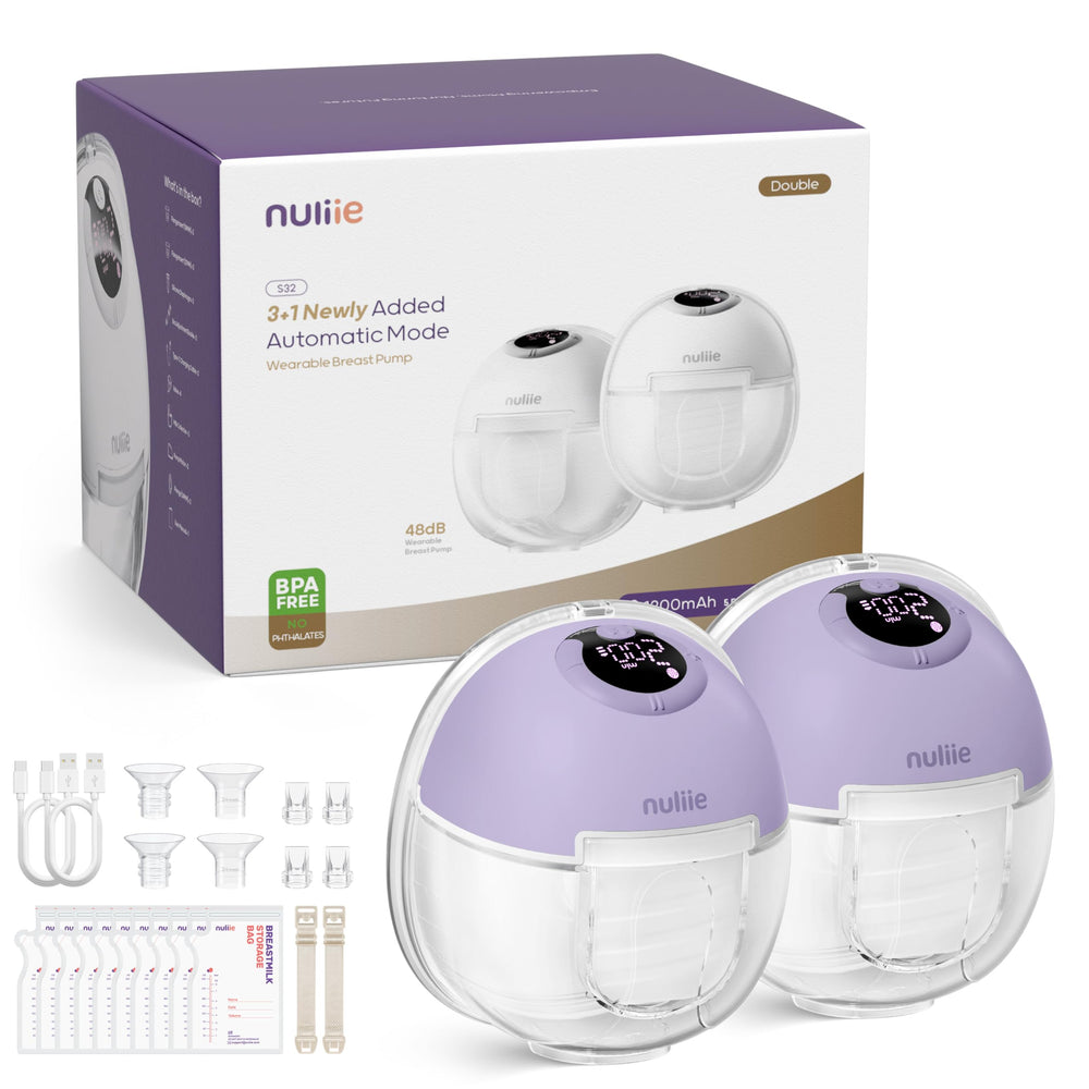 Nuliie Hands-Free S32 wearable pump shown for on-the-go pumping.