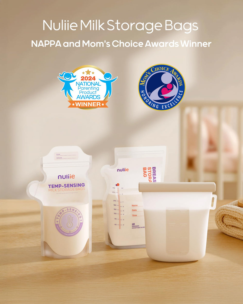 Nuliie magnetic sealing clip keeps breastmilk bags closed and fridge-ready for easy access.