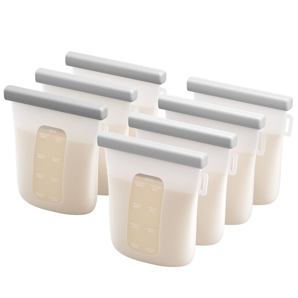 Nuliie silicone breastmilk bags with flat-stack design for space-saving freezer storage