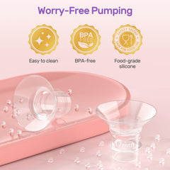 Nuliie silicone flange insert cleaning enables dishwasher-safe post-pumping cleanup.