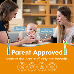 NumNum GOOtensils rigid design improves control during spoon maneuvering