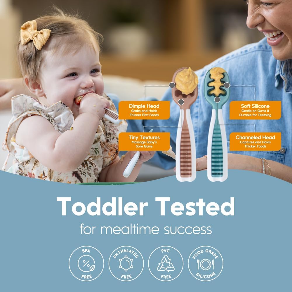 NumNum neon GOOtensil BPA-free and dishwasher-safe for simple cleanup