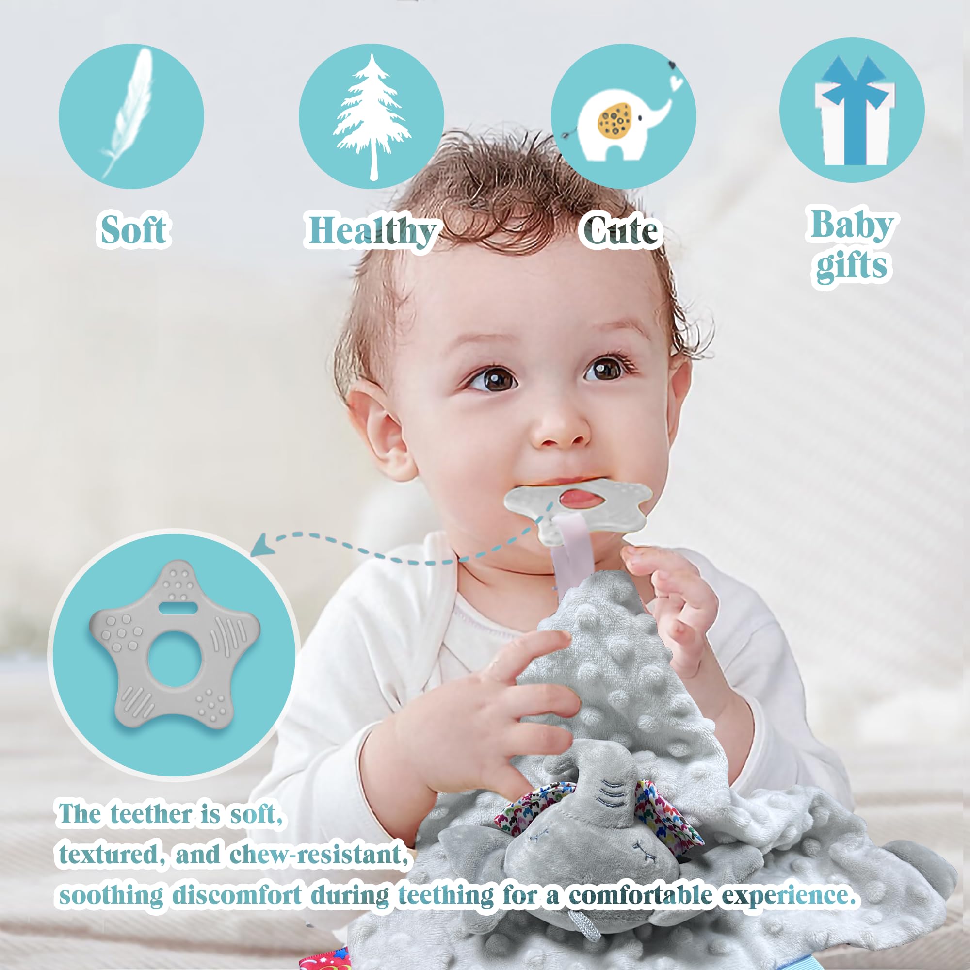 Numyawl Elephant Lovey 28x28 cm size is baby-friendly and portable